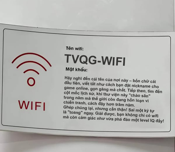 Khám Phá Mật Khẩu Wifi Tại Thư Viện Quốc Gia: Thử Thách IQ Đầy Hấp Dẫn - Ảnh 1.