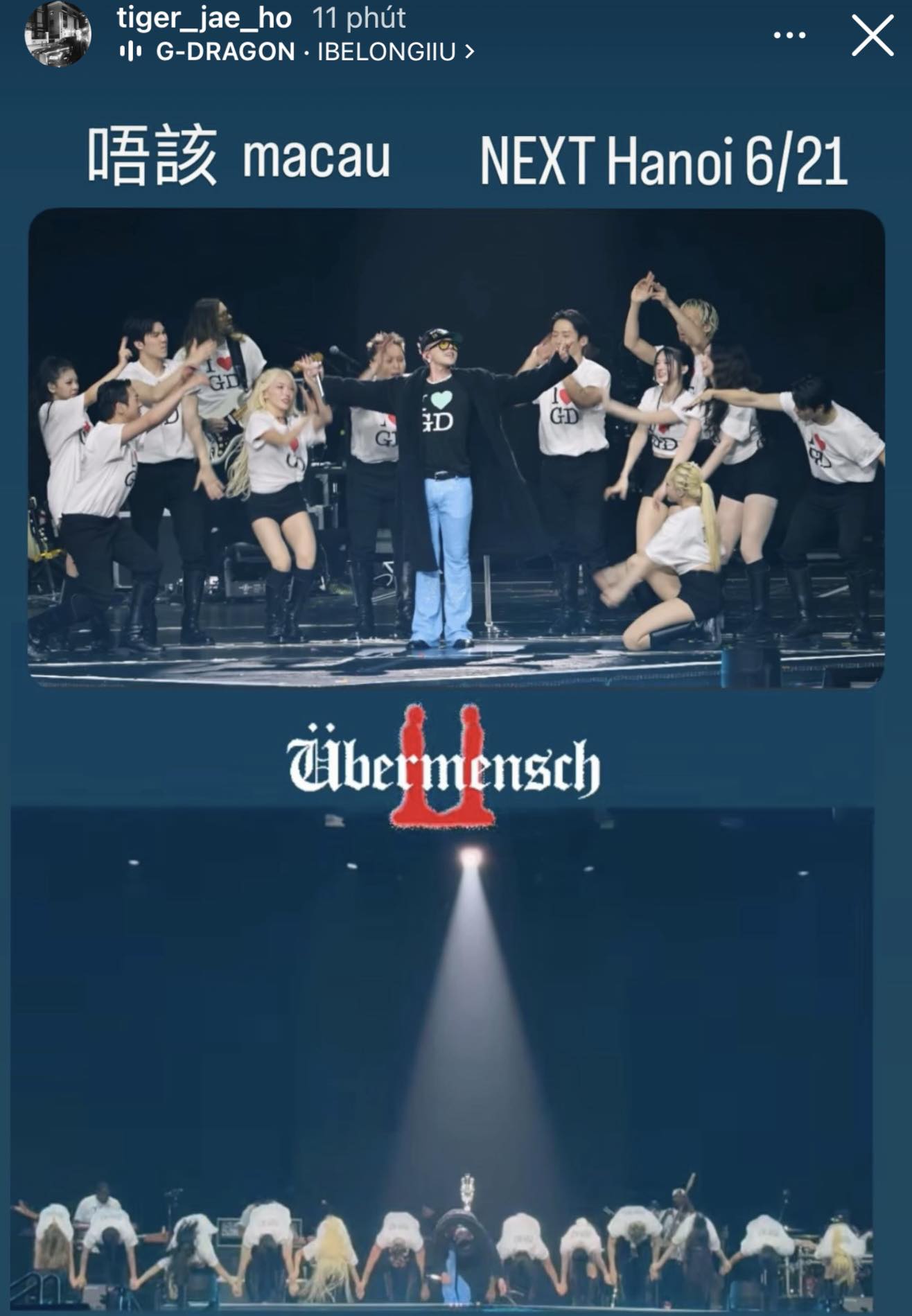 G-Dragon thông báo điểm đến tiếp theo là Hà Nội