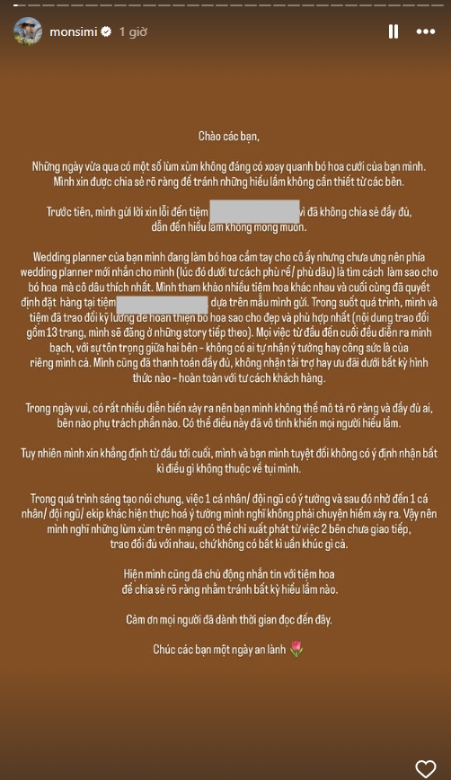 Monsimi lên tiếng