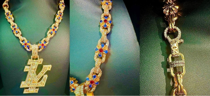 Mẫu trang sức khắc tên Yamal, giá 400.000 USD (12,2 tỷ đồng). Ảnh: Instagram Elalfaeljefe