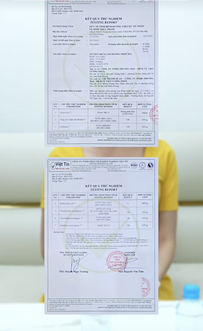 Phản hồi từ nhà sản xuất về sản phẩm yến sào giá rẻ