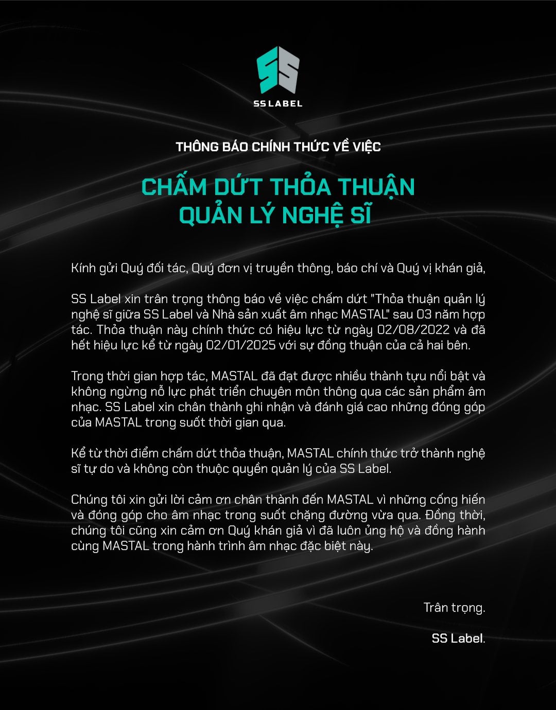 Công ty quản lý nghệ sĩ thông báo chấm dứt hợp đồng với nhà sản xuất âm nhạc - Ảnh 1.