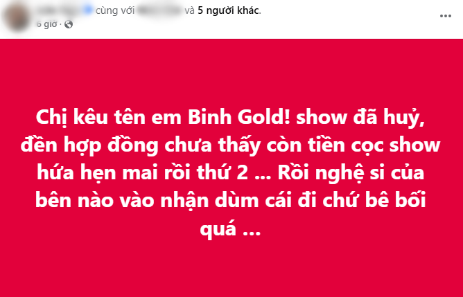 Bình Gold bị tag tên vào 1 bê bối huỷ show, lập tức phản pháo cực gắt- Ảnh 1.