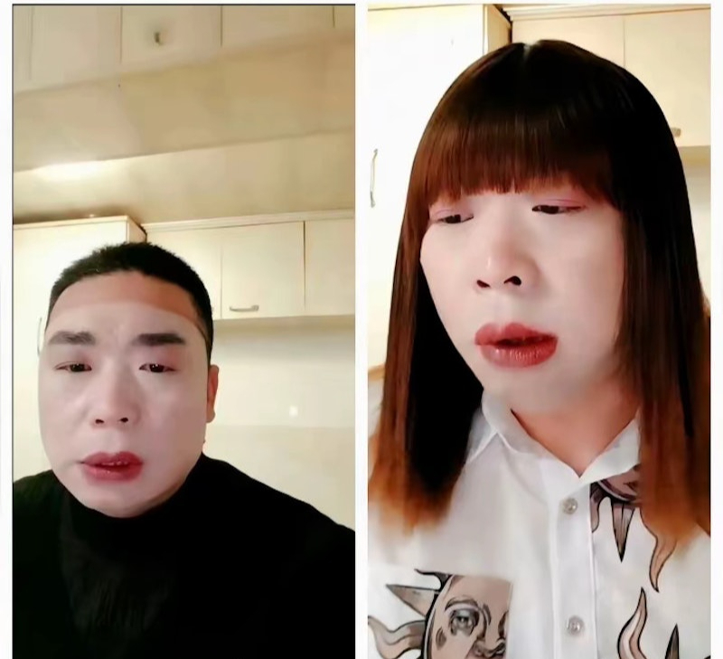Hồng Tỷ trước và sau khi giả gái.