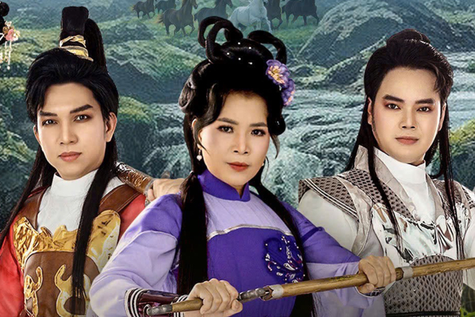 Poster Gánh cỏ sông Hàn bản dựng mới của đạo diễn Hoa Hạ. Ảnh: Sân khấu Đại Việt