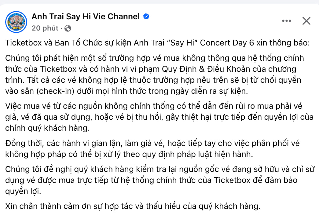 Thông báo khẩn từ Ban Tổ Chức: Nhiều khán giả không được vào sân - Ảnh 1.