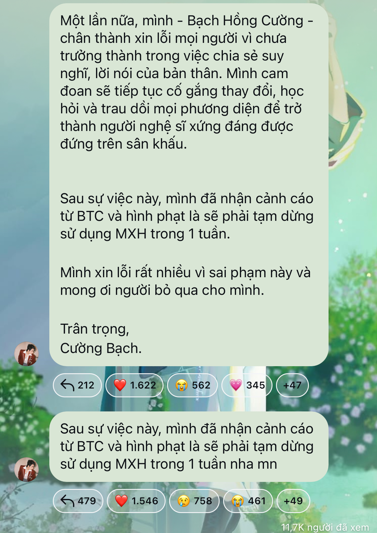 Thí sinh Bạch Hồng Cường xin lỗi vì phát ngôn không đúng mực, bị ban tổ chức xử phạt! - Ảnh 4.