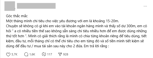 Khó khăn trong tình yêu khi quan điểm tài chính không đồng nhất