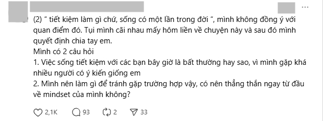 Khó khăn trong tình yêu khi quan điểm tài chính không đồng nhất