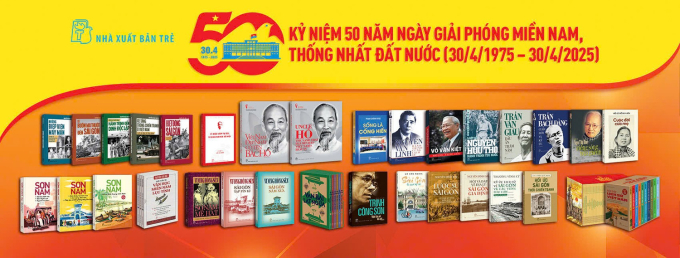 Dịp kỷ niệm 50 năm thống nhất đất nước, NXB Trẻ ra mắt bộ sách gồm nhiều thể loại. Ảnh: NXB Trẻ