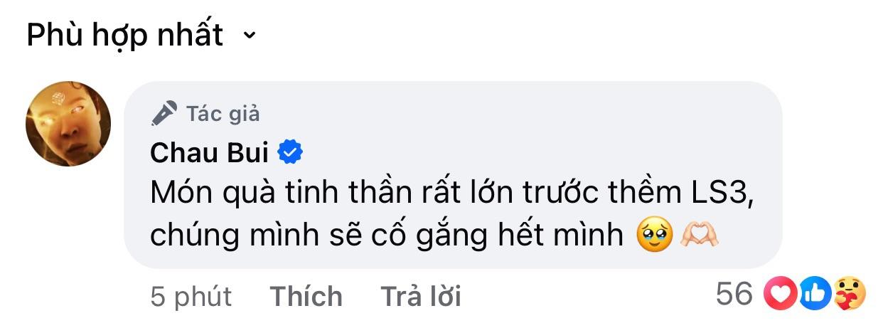 Châu Bùi vui mừng