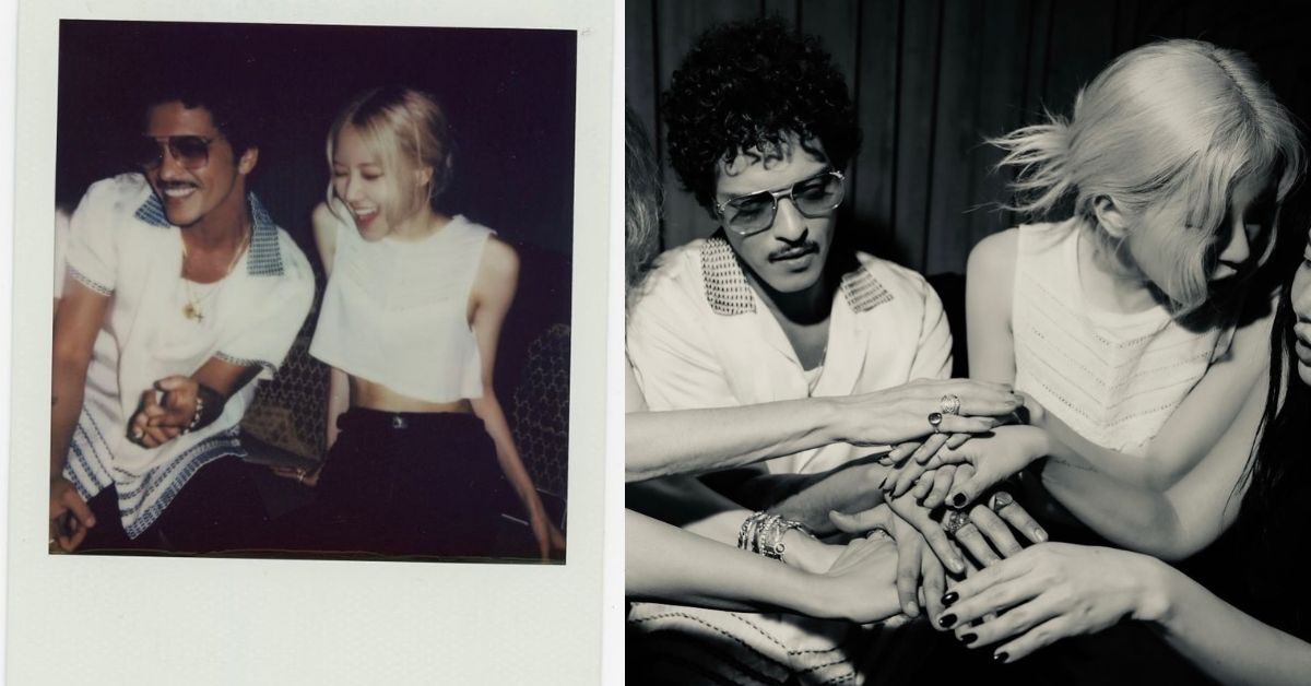 Rosé và Bruno Mars trên sân khấu