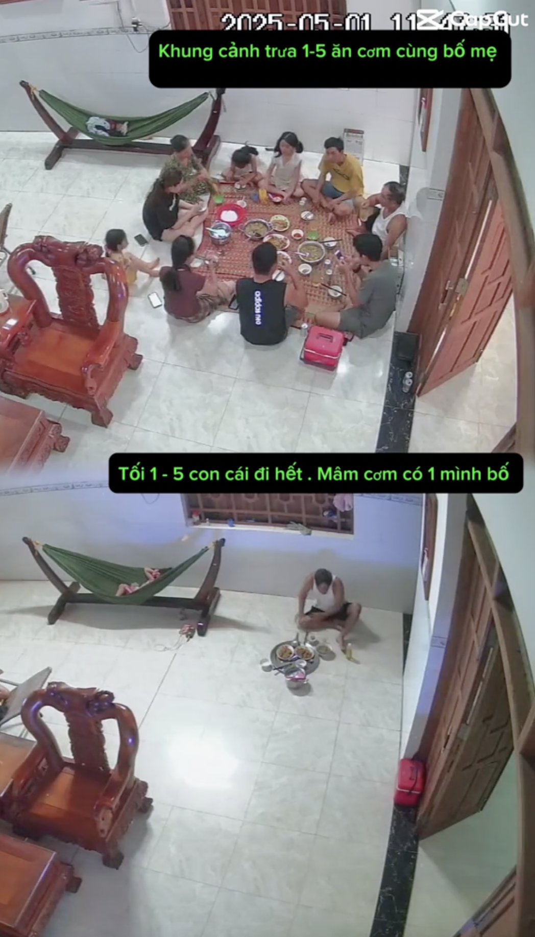 Nỗi Buồn Trong Bữa Cơm Của Bố Qua Camera Khiến Con Gái Rơi Nước Mắt - Ảnh 1.
