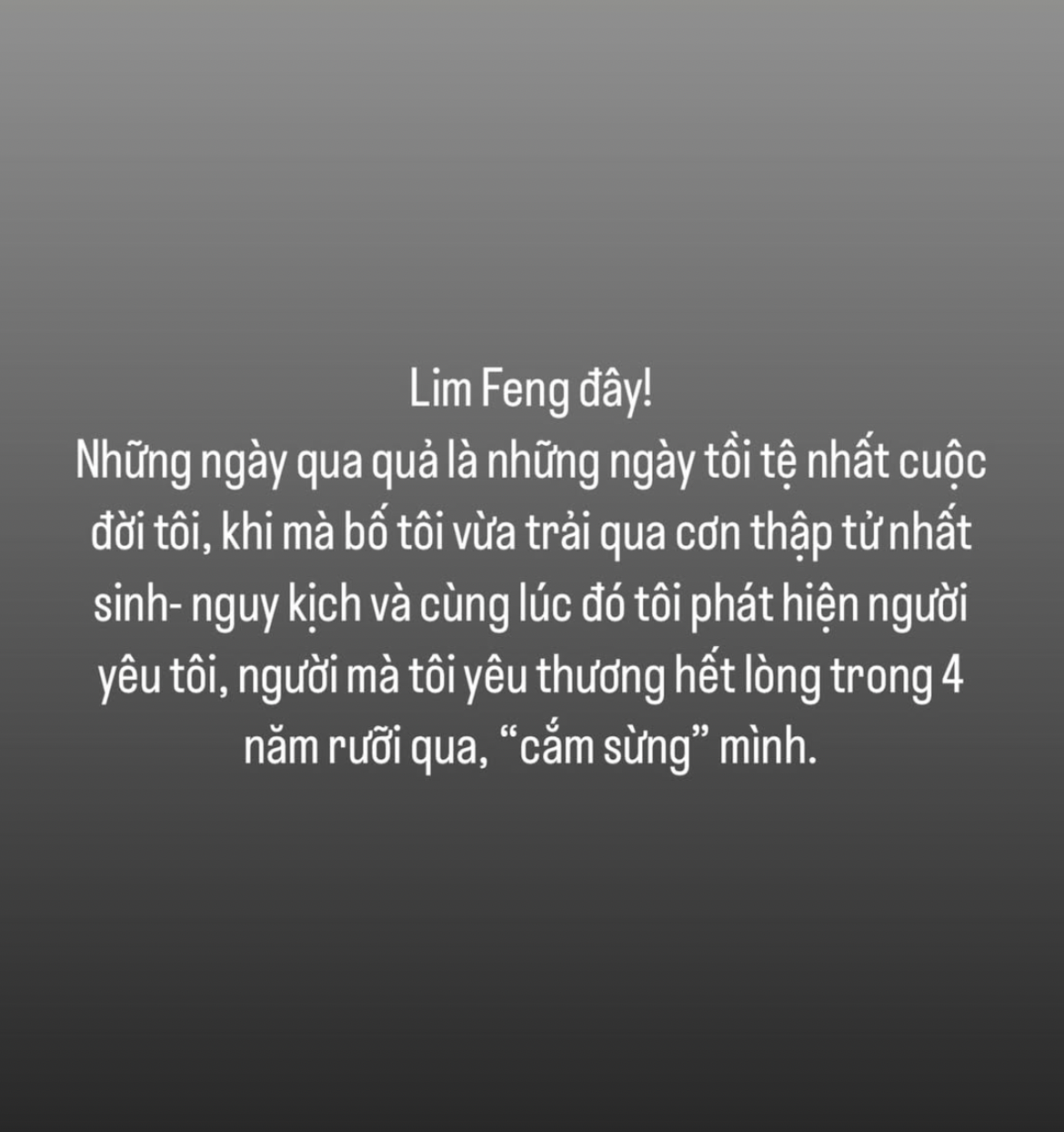 Câu chuyện gây sốc của Lim Feng