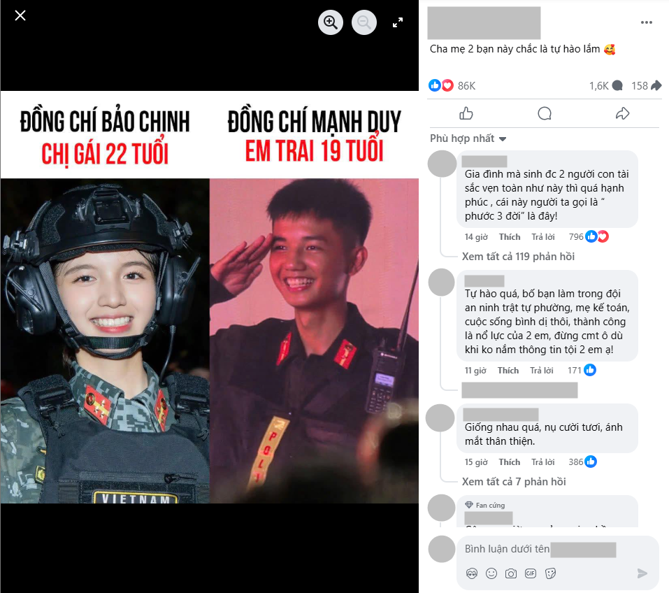 Chiến sĩ cười duyên khi lọt focus cam