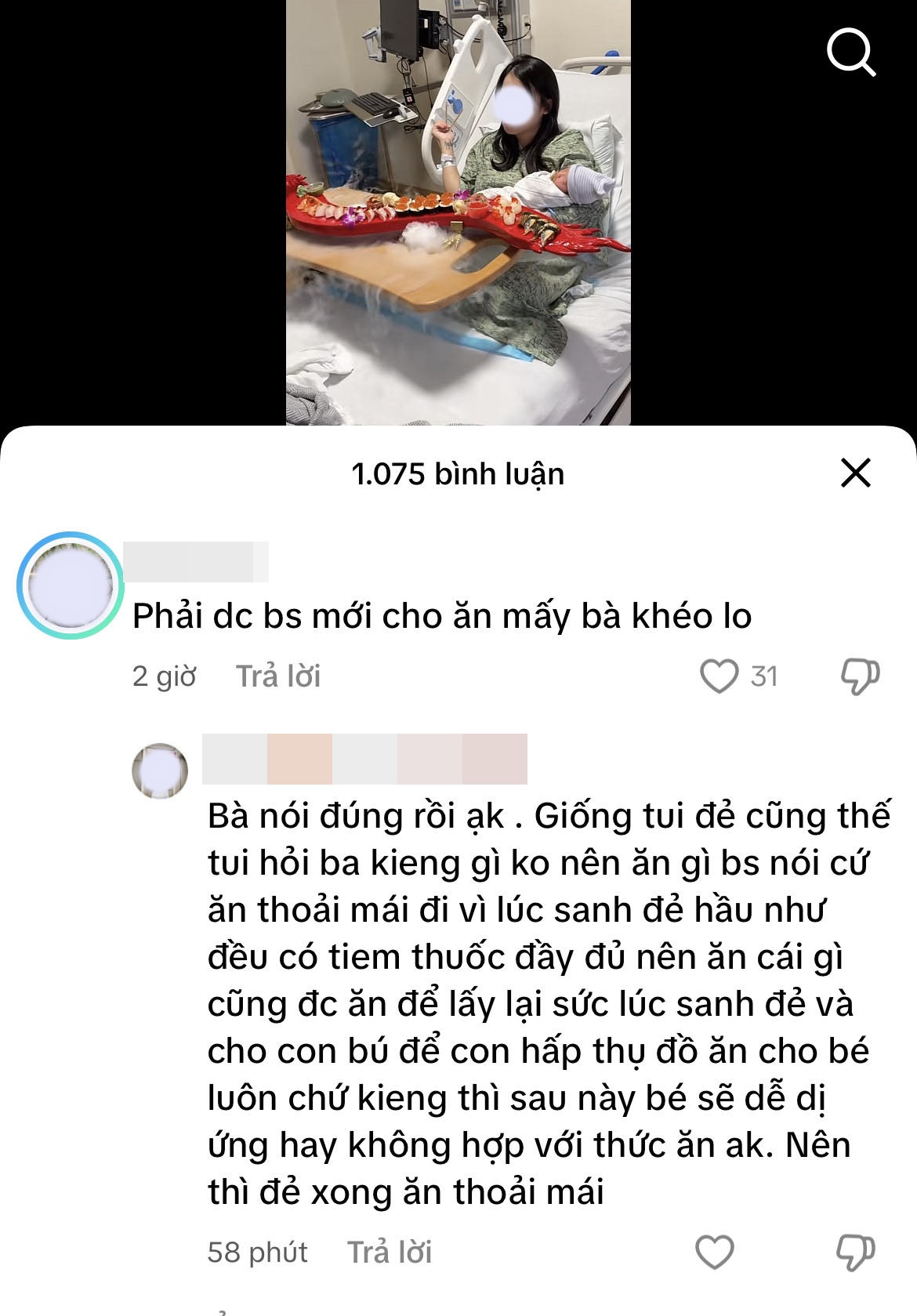 Mẹ bỉm gây sốt mạng xã hội với bữa ăn sushi ngay sau sinh - Ảnh 8.