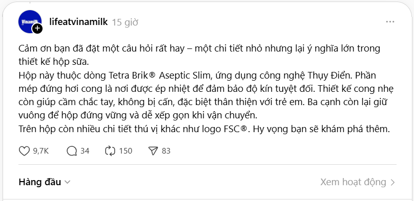 Sự chú ý đặc biệt về thiết kế hộp sữa mới, nhãn hàng phản hồi thu hút hàng nghìn tương tác - Ảnh 2.
